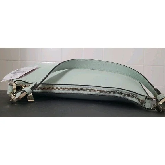 NWT KATE SPADE Staci Saffiano Leather Shoulder/Hobo Bag Crystal Blue $359 *FLAW - Picture 14 of 16